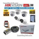 Hikvision 4 Full HD 2MP 1080P CCTV Cameras Complete System Kit Pack