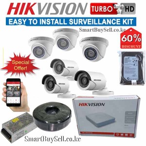 Hikvision 6 CCTV Cameras Complete System Kit-500GB HDD+100M Cable