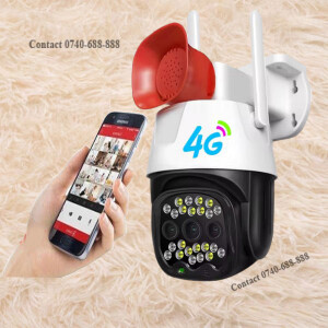 Sound Detection, Face Detection 4G Simcard Two Way Audio PTZ Rotating Loud Siren Speaker Camera 