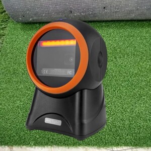 2D QR Code Omnidirectional Round Table Mount Laser Barcode Scanner Reader