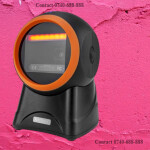 High Quality 2D QR Code Omnidirectional Round Hands Free Table Mount Laser Barcode Scanner Reader 