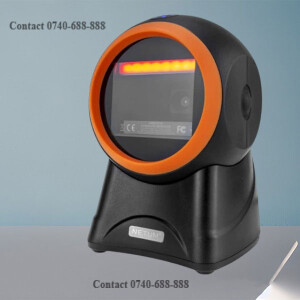 Low Failure Rate 2D QR Code Omnidirectional Round Hands Free Table Mount Laser Barcode Scanner Reader 