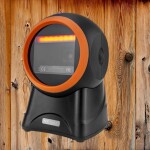 Most Popular 1D/2D QR Code Omnidirectional Round Table Mount Laser Barcode Scanner Reader