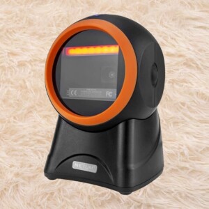 2D QR Code Omnidirectional Round Table Mount Desktop POS Laser Barcode Scanner Reader