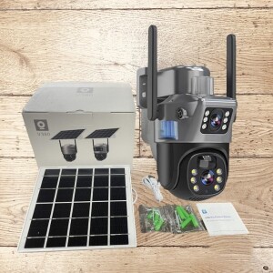 PIR Human & Motion Tracking 4G Simcard 2in1 Dual Lens/ Dual Screen Solar CCTV Camera