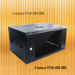 Sturdy Wall-Mounting Bolts, 4U Deep Wall Mount Data Cabinet - Black Network Data Cabinet