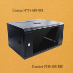 2 Adjustable 19″ Mounting Angles 4U Deep Wall Mount Data Cabinet - Black Network Data Cabinet