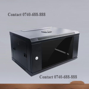 Strong Body Construction, 4U Deep Wall Mount Data Cabinet - Black Network Data Cabinet