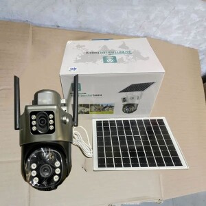 V380 Pro 4G Sim Card Dual Lens Screens Solar Surveillance Camera