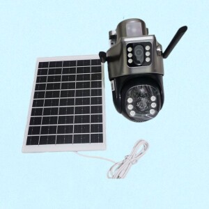 Two-way voice intercom 4G Simcard 2in1 Dual Lens/ Dual Screen Solar CCTV Camera