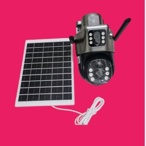 Two-way Voice Real-time Intercom 4G SIM Card Dual Lens Solar Surveillance PTZ Battery Camera