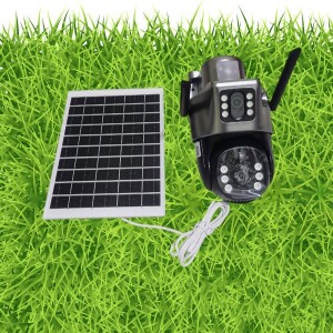 PTZ Remote Control 4G Simcard 2in1 Dual Lens/ Dual Screen Solar CCTV Camera