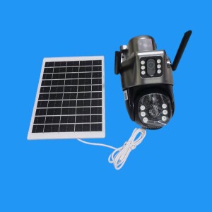 High definition - PIR detection 4G Simcard 2in1 Dual Lens/ Dual Screen Solar CCTV Camera