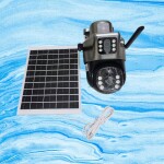 Built-in microphone  Dual Lens Screen PTZ 4G Simcard Solar CCTV Camera