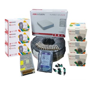 World's Biggest Manufacturer 6 Hikvision 1080P Full HD 2MP CCTV Cameras Complete Installation Kit  -24/7 Full Colored