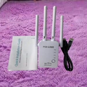 Pixlink Wifi Range Extender Repeater With 4 External Antennas, Smart Signal Indicator