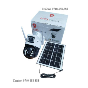 Two Way Talk Back Intercom 4G Dual Lens Screen PTZ Rotating Solar Camera with SIM Slot