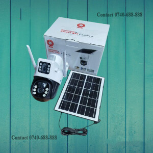 Color Night Vision, 4G Dual Lens Screen PTZ Rotating Solar Camera with SIM Slot