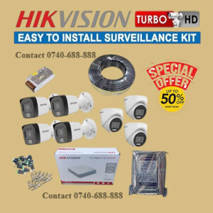 High quality Audio Voice Recording Capabilities 7 Hikvision 1080P Full HD 2MP Hybrid CCTV Cameras Complete System Kit