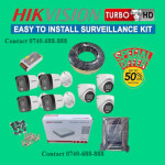 Real-time Recording 7 Hikvision 1080P 2MP Audio Voice Recording Capabilities Hybrid CCTV Cameras Complete System Kit