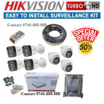 7 Hikvision Indoor/Outdoor 1080P Full HD 2MP Audio Voice Recording Capabilities Hybrid CCTV Cameras Complete System Kit