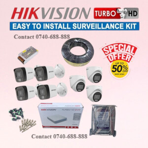 Remote Viewing 7 Hikvision 1080P Full HD 2MP Audio Voice Recording Capabilities Hybrid CCTV Cameras Complete System Kit