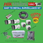 6 Hikvision 1080P Full HD 2MP 24/7 Full Time Colored Night Vision Hybrid Audio Voice Recording Capabilities CCTV Cameras