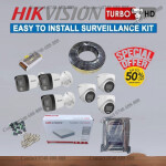 24/7 Full Time Colored Night Vision 6 Hikvision 1080P HD 2MP Hybrid Audio Voice Recording Capabilities CCTV Cameras Kit