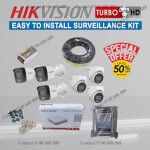 24/7 Full Time Colored Night Vision 6 Hikvision 1080P HD 2MP Hybrid Audio Voice Recording Capabilities CCTV Cameras Kit