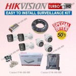 6 Hikvision 1080P Full HD 2MP Hybrid CCTV Cameras with Audio Voice Recording Capabilities Complete System Kit-1TB Wd HDD