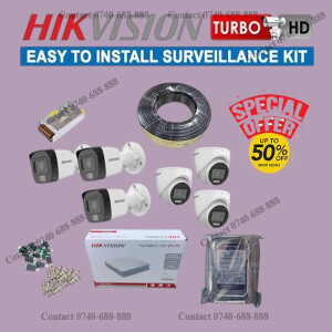 Top Quality 6 Hikvision 1080P Full HD 2MP Hybrid Audio Voice Recording Capabilities CCTV Cameras Complete System Kit