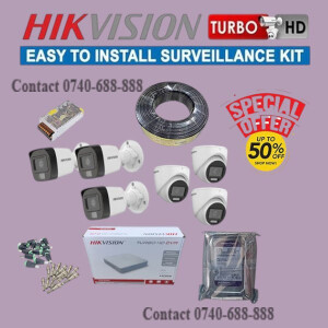 Remote Viewing 6 Hikvision 1080P Full HD 2MP Audio Voice Recording Capabilities Hybrid CCTV Cameras Complete System Kit