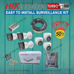 High Quality 6 Hikvision 1080P Full HD 2MP Hybrid Audio Voice Recording Capabilities CCTV Cameras Complete System Kit