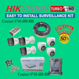 Real-time Recording 6 Hikvision 1080P 2MP Audio Voice Recording Capabilities Hybrid CCTV Cameras Complete System Kit