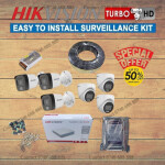 6 Hikvision Indoor/Outdoor 1080P 2MP Hybrid Audio Voice Recording Capabilities CCTV Cameras Complete System Kit