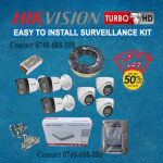 Reliable Performance 6 Hikvision 1080P Full HD 2MP Hybrid Audio Voice Recording CCTV Cameras Complete System Kit