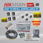 8 Hikvision 1080P Full HD 2MP Hybrid CCTV Cameras Complete System Kit Package With Audio Voice Recording Capabilities