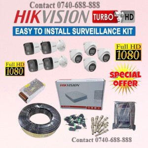 High Quality8 Hikvision 1080P Full HD 2MP Hybrid Audio Voice Recording Capabilities CCTV Cameras Complete System Kit