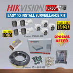 Real-time Recording 8 Hikvision 1080P 2MP Audio Voice Recording Capabilities Hybrid CCTV Cameras Complete System Kit