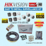 Weatherproof 8 Hikvision 1080P Full HD 2MP Audio Voice Recording Capabilities Hybrid CCTV Cameras Complete System Kit