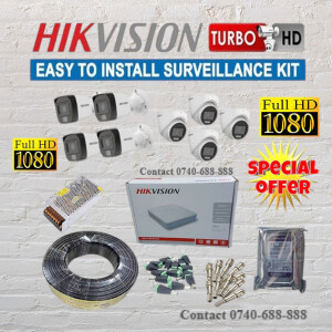 Reliable Performance 8 Hikvision 1080P Full HD 2MP Hybrid Audio Voice Recording CCTV Cameras Complete System Kit