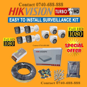 Ready To Install 8 Hikvision 1080P Full HD 2MP Hybrid Audio Voice Recording Capabilities CCTV Cameras Complete Package